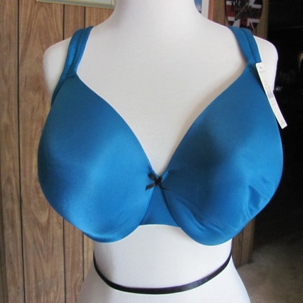 LANE BRYANT CACIQUE LADIES MOLDED CUP BRA BRAND NEW WITH TAGS SIZE 38F TEAL BLUE